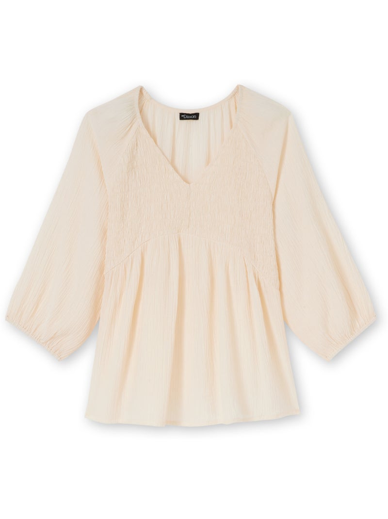 Blouse avec smocks - DAXON Ecru - Kiabi