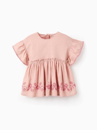 Blouse avec Texture et Broderies de Point de Croix