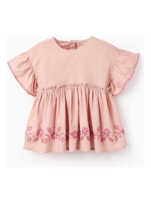 Blouse avec Texture et Broderies de Point de Croix - Kiabi