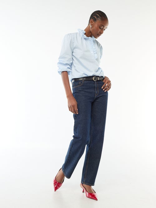 Blouse avec volants au col et à l'ouverture - Kiabi