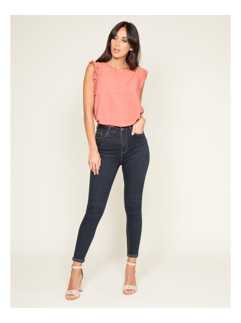 Blouse avec volants FORSELI Rouge brique - Kiabi