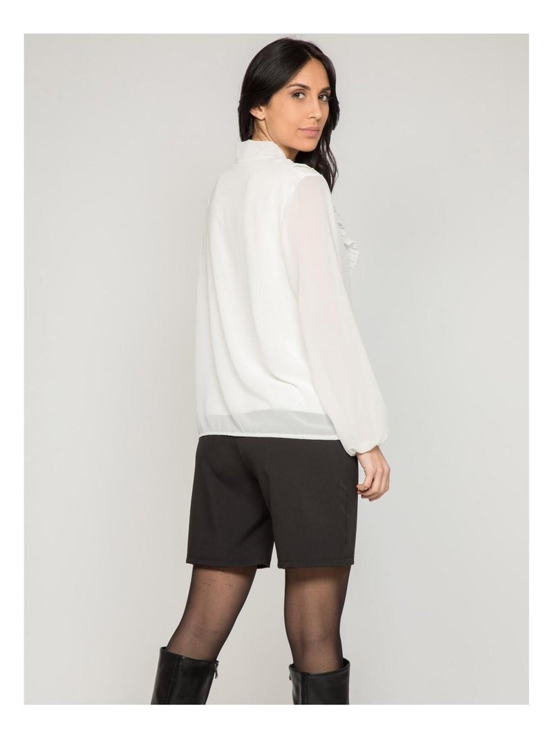 Blouse avec volants FOYA Noir - Kiabi