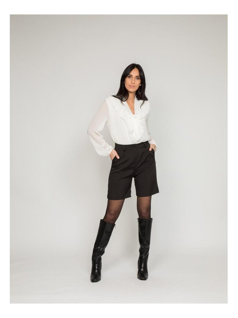 Blouse avec volants FOYA Noir - Kiabi