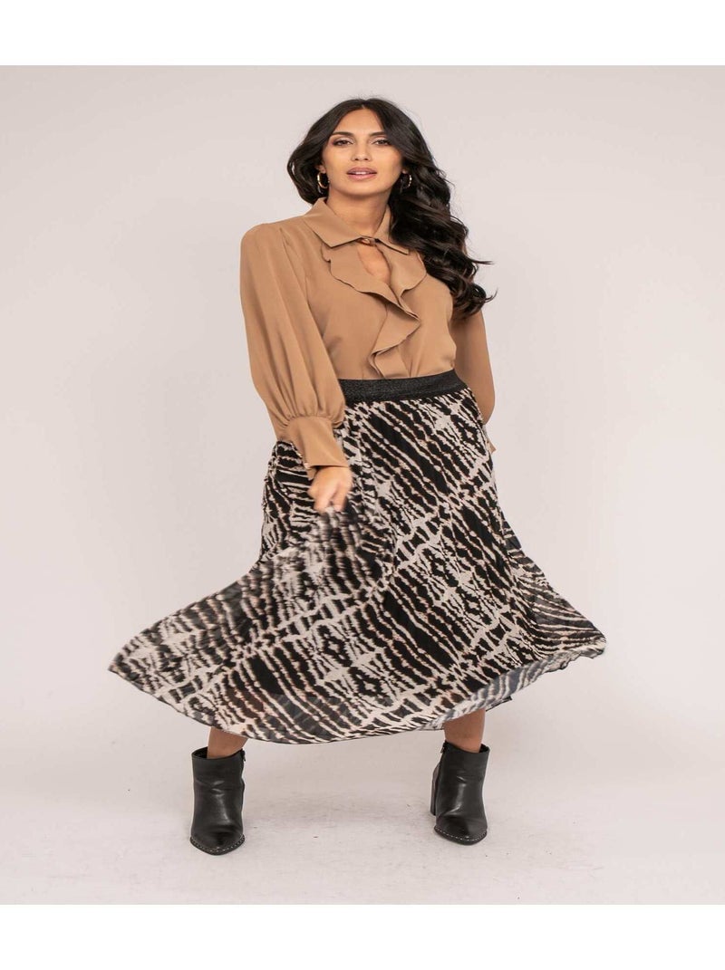 Blouse avec volants OKIER Marron caramel - Kiabi