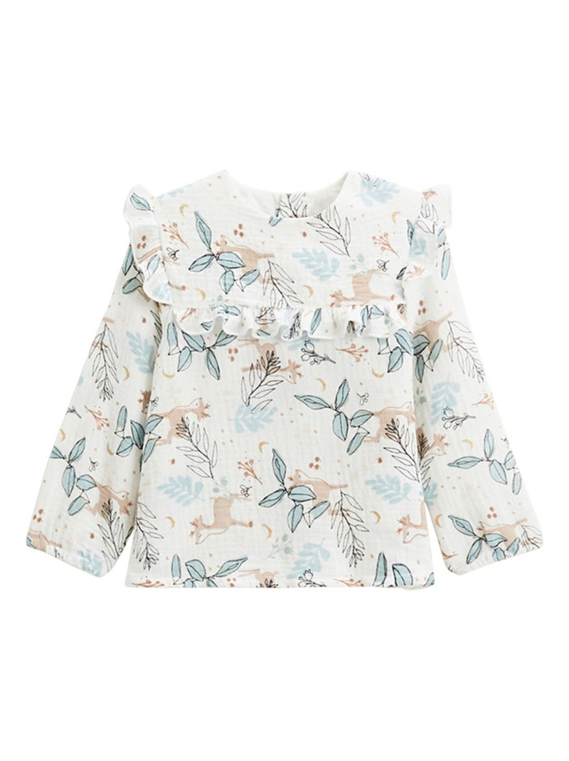 Blouse bébé en gaze de coton Alma Ecru - Kiabi