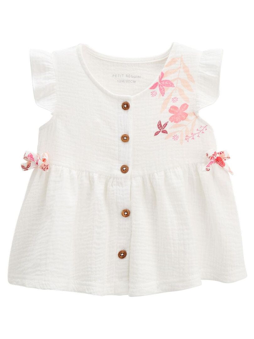 Blouse bébé en gaze de coton Lipsi Rose - Kiabi