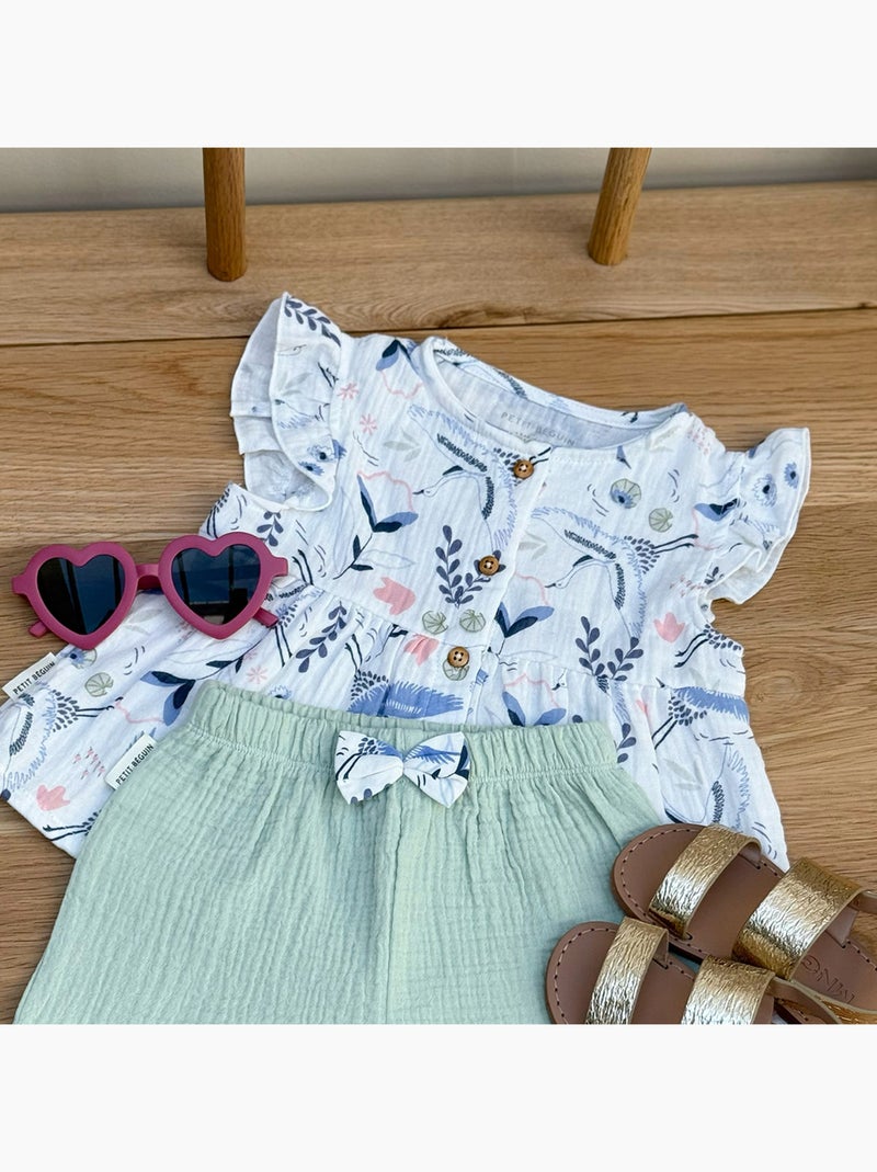 Blouse bébé en gaze de coton Tiana Ecru - Kiabi