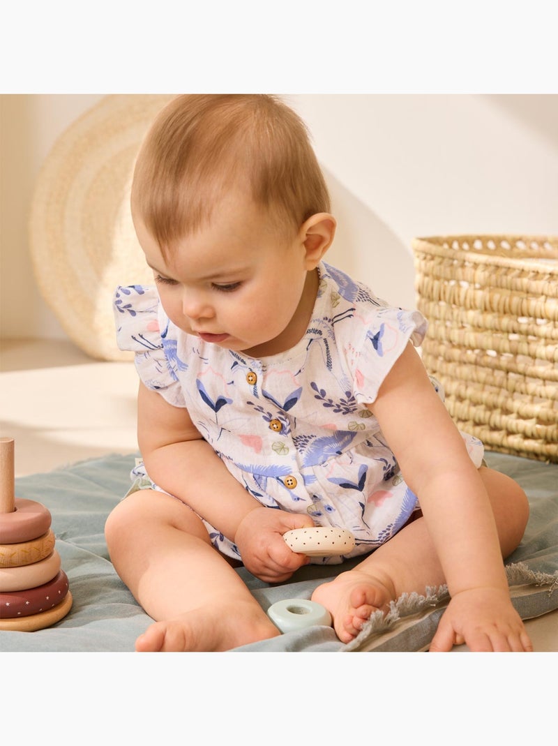 Blouse bébé en gaze de coton Tiana Ecru - Kiabi