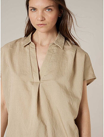 Blouse beige femme fluide 'Deeluxe'