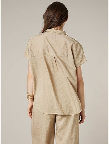 Blouse beige femme fluide 'Deeluxe'