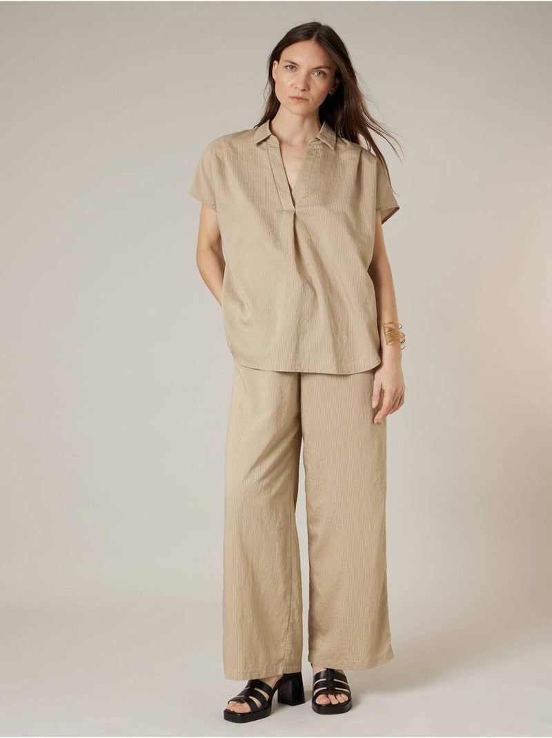 Blouse beige femme fluide 'Deeluxe' Beige - Kiabi