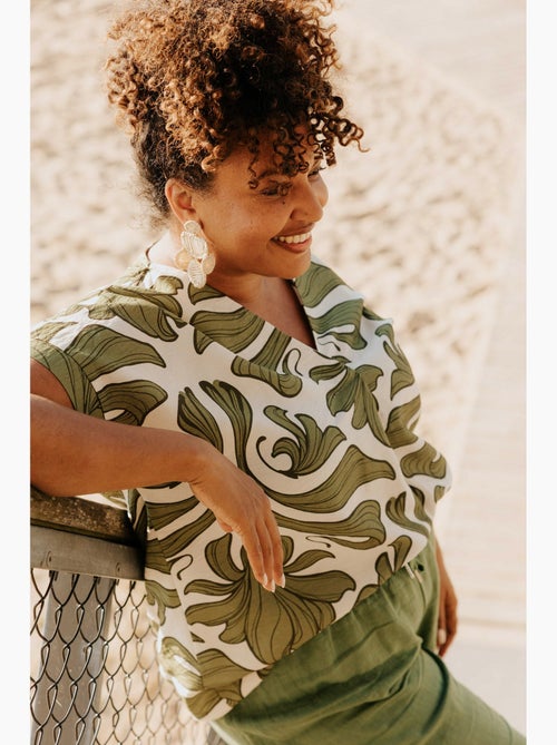 Blouse bicolore à imprimé floral PAPRIKA - Kiabi