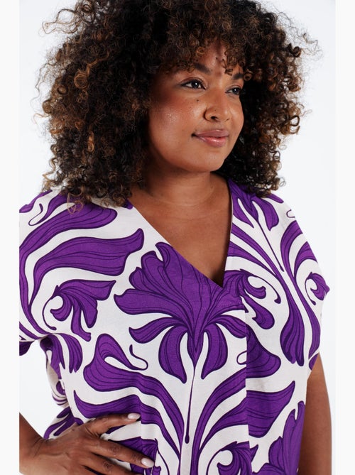 Blouse bicolore à imprimé floral PAPRIKA - Kiabi