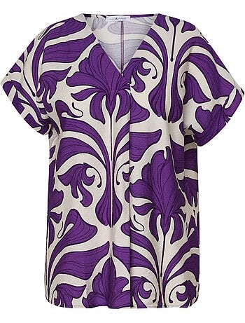 Blouse bicolore à imprimé floral PAPRIKA