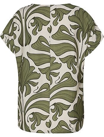 Blouse bicolore à imprimé floral PAPRIKA