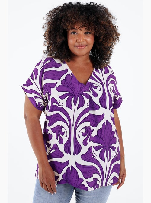 Blouse bicolore à imprimé floral PAPRIKA - Kiabi