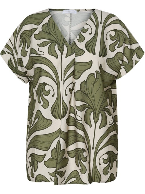 Blouse bicolore à imprimé floral PAPRIKA - Kiabi