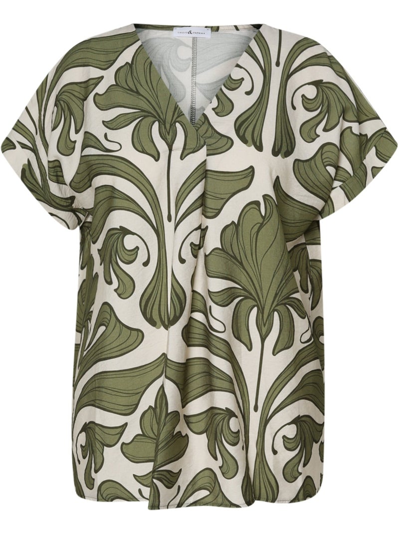 Blouse bicolore à imprimé floral PAPRIKA Violet - Kiabi