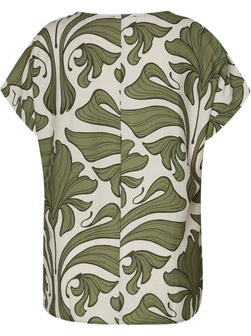 Blouse bicolore à imprimé floral PAPRIKA Violet - Kiabi