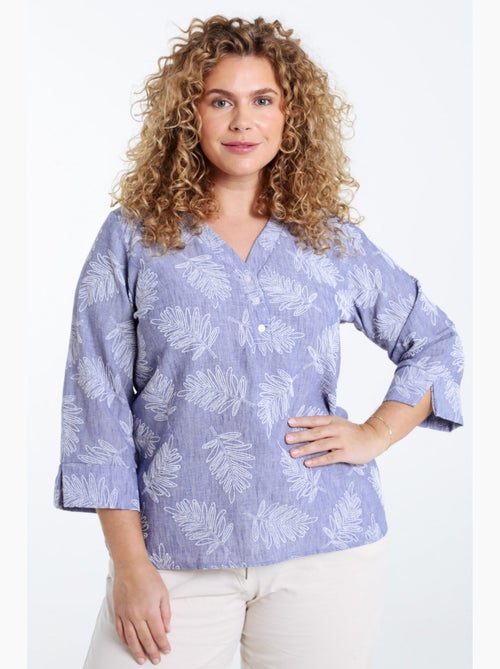 Blouse bicolore détail feuilles PAPRIKA - Kiabi