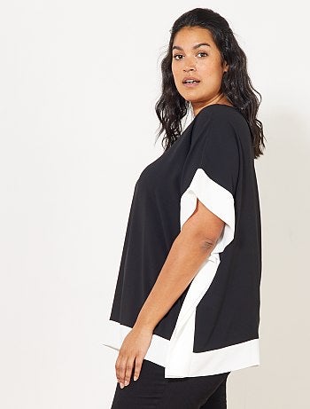 Blouse bicolore style kimono - Kiabi