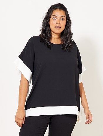 Blouse bicolore style kimono - Kiabi