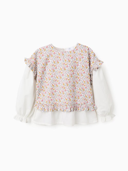 Blouse Bimatière en Coton Floral - Kiabi