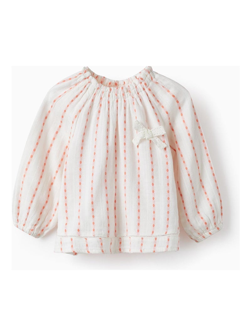 Blouse blanche avec motif saumon pour bébé fille manches longues SICILIAN DAYS Blanc - Kiabi