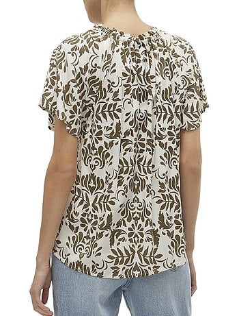 Blouse Blanche/Camel Femme Vero Moda Mima