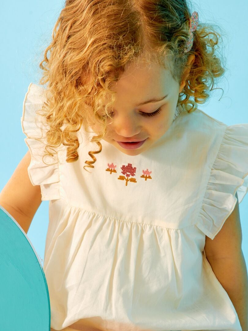 Blouse body sans manches Ecru - Kiabi