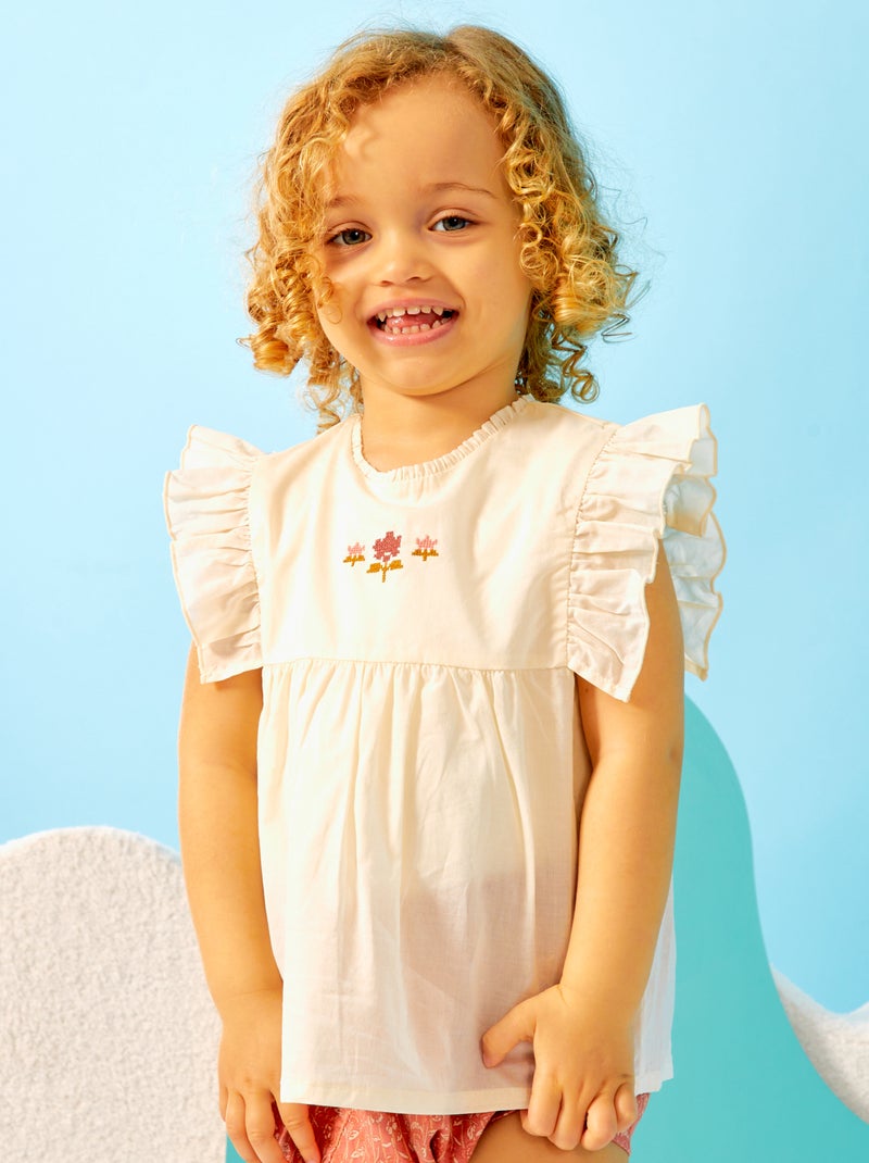Blouse body sans manches Ecru - Kiabi