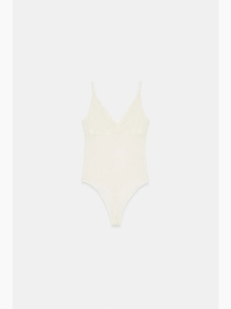 Blouse body sans manches en dentelle dilvin Blanc cassé - Kiabi