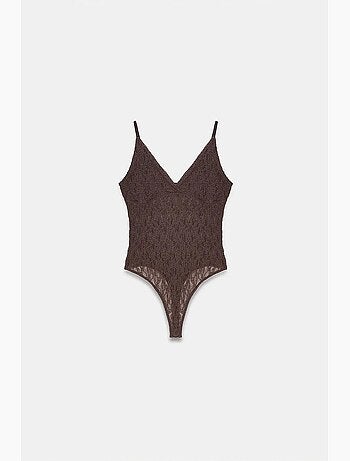 Blouse body sans manches en dentelle dilvin