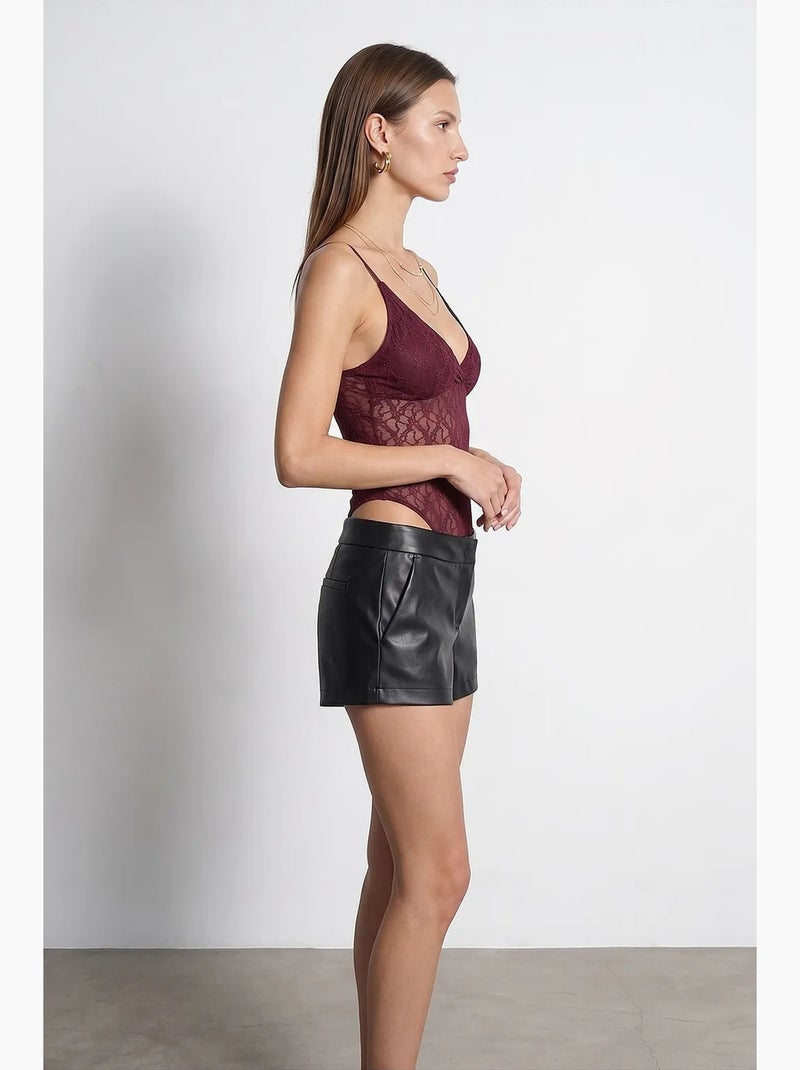 Blouse body sans manches en dentelle dilvin Rouge bordeaux - Kiabi