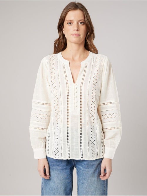 Blouse bohème femme en 100% coton 'Deeluxe' - Kiabi Blouse bohème femme en 100% coton 'Deeluxe' - Kiabi
