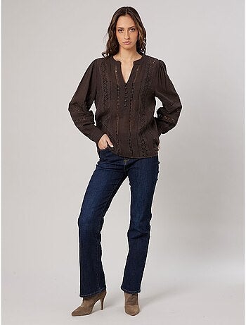Blouse bohème femme en 100% coton 'Deeluxe'