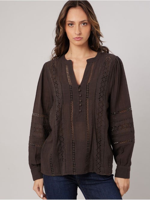 Blouse bohème femme en 100% coton 'Deeluxe' - Kiabi Blouse bohème femme en 100% coton 'Deeluxe' - Kiabi