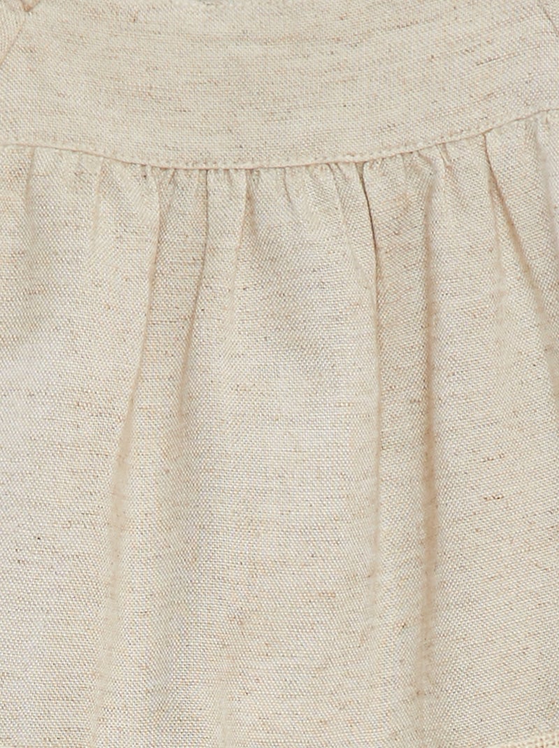 Blouse boutonnée avec broderie BLANC - Kiabi