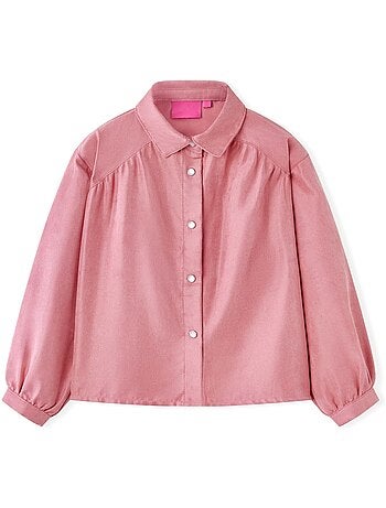 Blouse boutonnée enfant col classique manches longues bouffantes - vidaxl