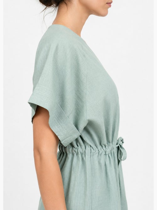 Blouse boutonnée et ceinturée, avec lin - AFIBEL - Kiabi Blouse boutonnée et ceinturée, avec lin - AFIBEL - Kiabi