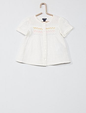 Blouse brodée effet lange