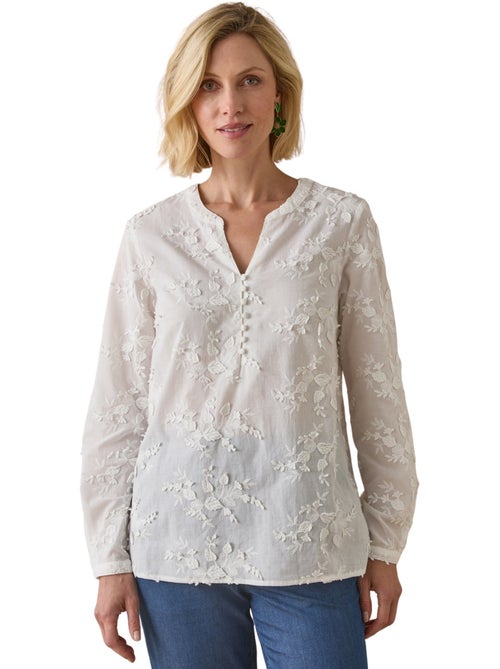 Blouse brodée en coton - DAXON - Kiabi