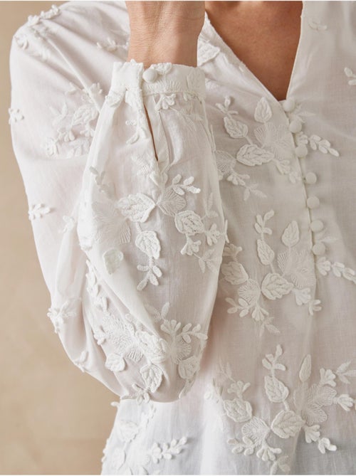 Blouse brodée en coton - DAXON - Kiabi