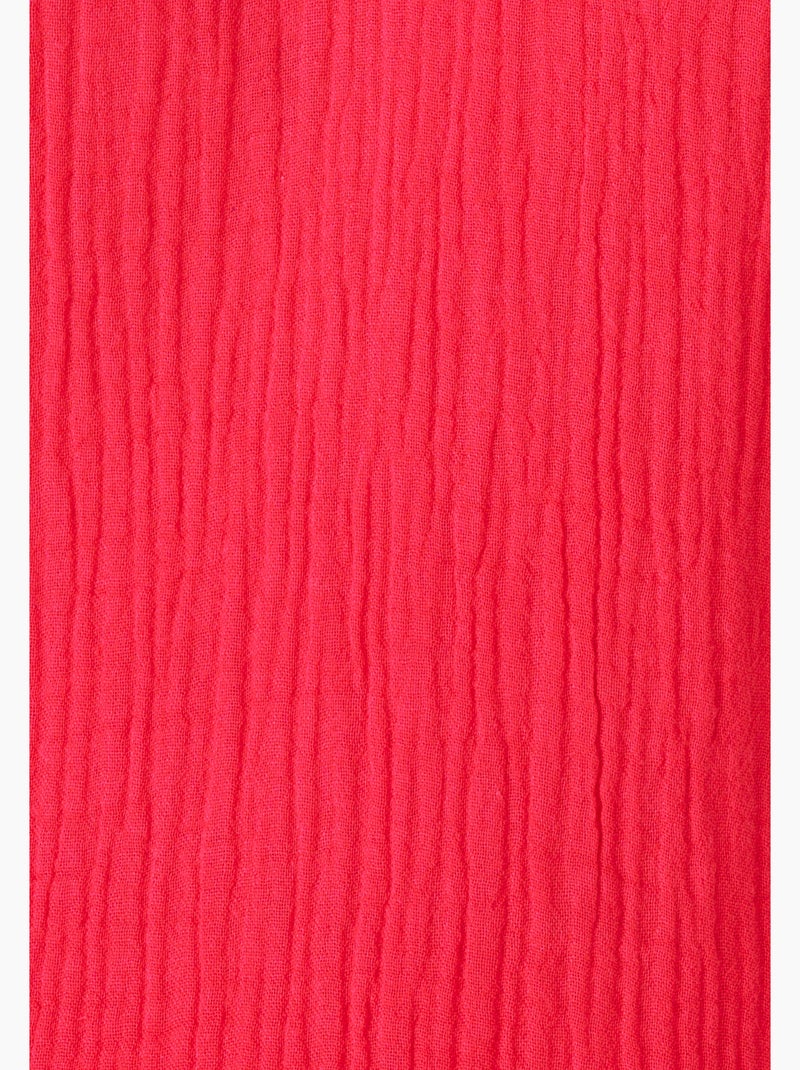 Blouse brodée en double gaze effet crêpé - Damart Rose fushia - Kiabi