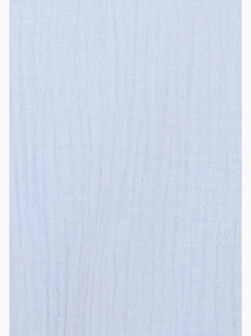 Blouse brodée en gaze de coton - Damart Bleu - Kiabi
