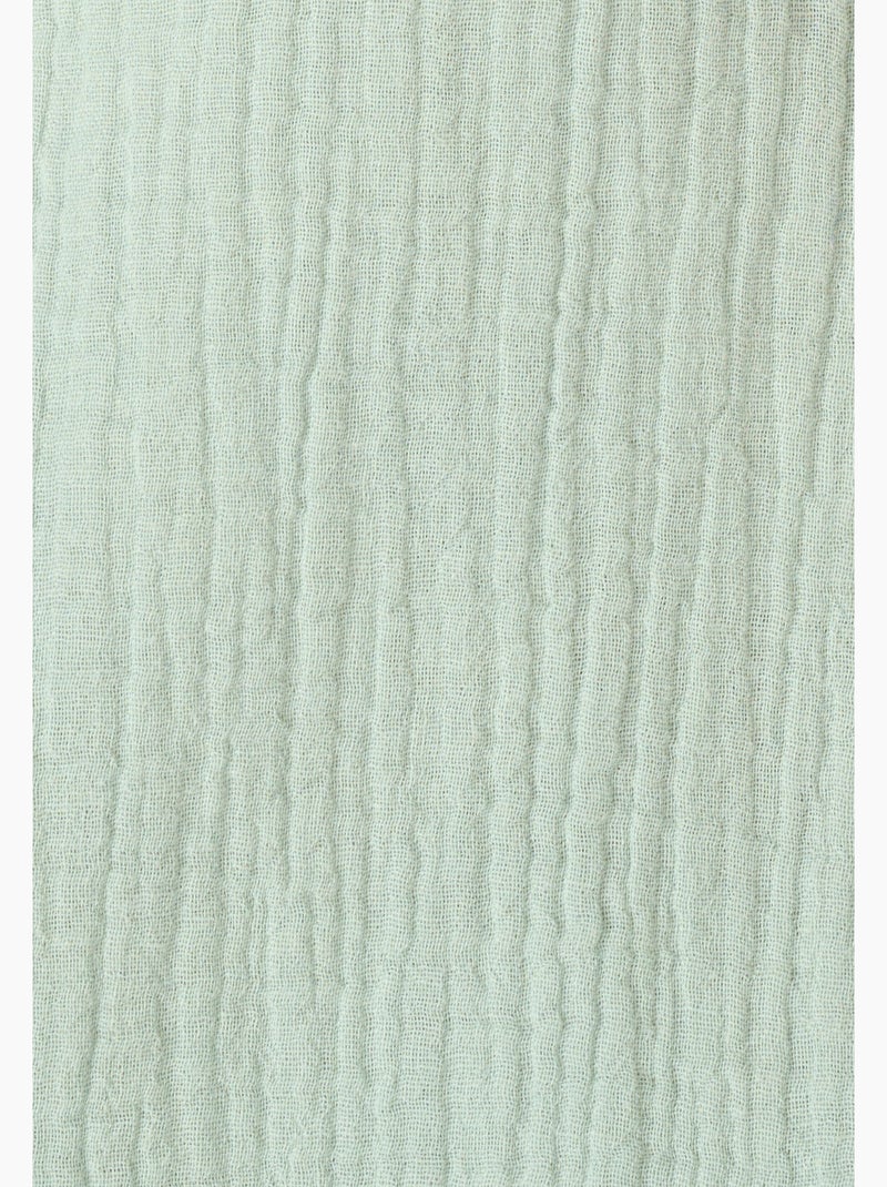 Blouse brodée en gaze de coton - Damart Vert - Kiabi