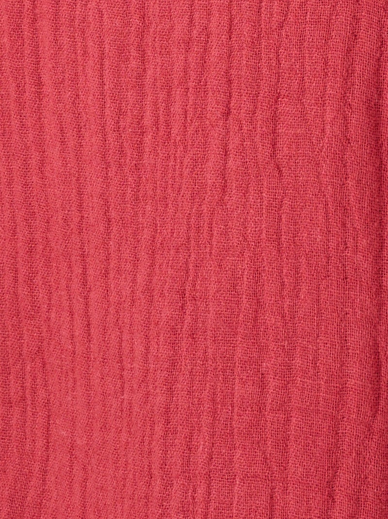 Blouse brodée en gaze de coton biologique - Damart Bordeaux - Kiabi