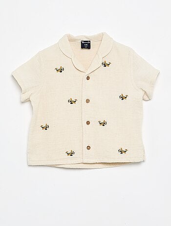 Blouse brodée en gaze de coton