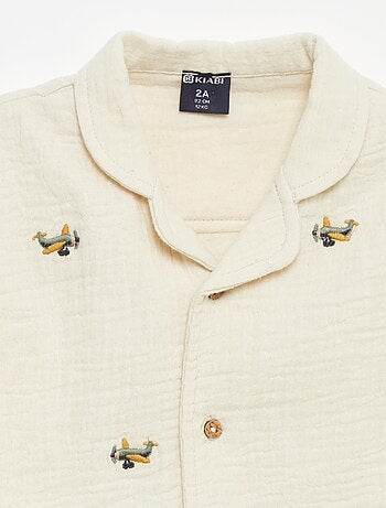 Blouse brodée en gaze de coton