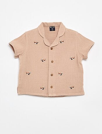 Blouse brodée en gaze de coton
